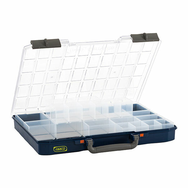 ラーコ パーツケース キャリーライト 55 5×10-25/2 (136273)(5733439136273) トレー25個付属 スライド式ロック 認識ラベル付 RAACO