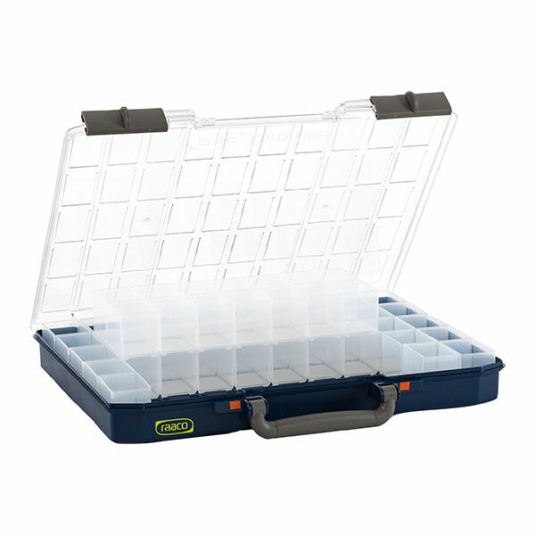 ラーコ パーツケース キャリーライト 55 5×10-50 (136280)(5733439136280) トレー50個付属 スライド式ロック 認識ラベル付 RAACO