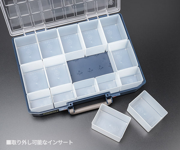 ラーコ パーツケース キャリーライト 80 5×10-15 (136310)(5733439136310) トレー15個付属 スライド式ロック 認識ラベル付 RAACO