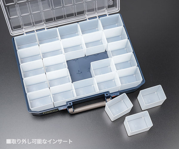 ラーコ パーツケース キャリーライト 80 5×10-25 (136327)(5733439136327) トレー25個付属 スライド式ロック 認識ラベル付 RAACO