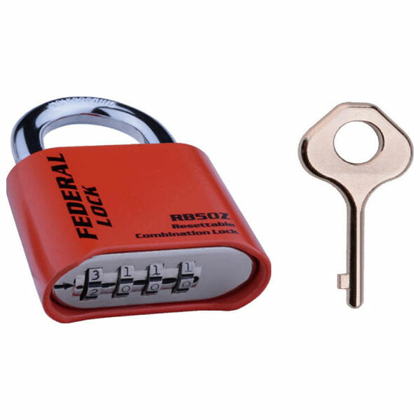 日本正規品 フェデラル ダイヤル式南京錠チェンジKEY付レッド (RB50ZR-R-P)(4545301109237) FEDERAL