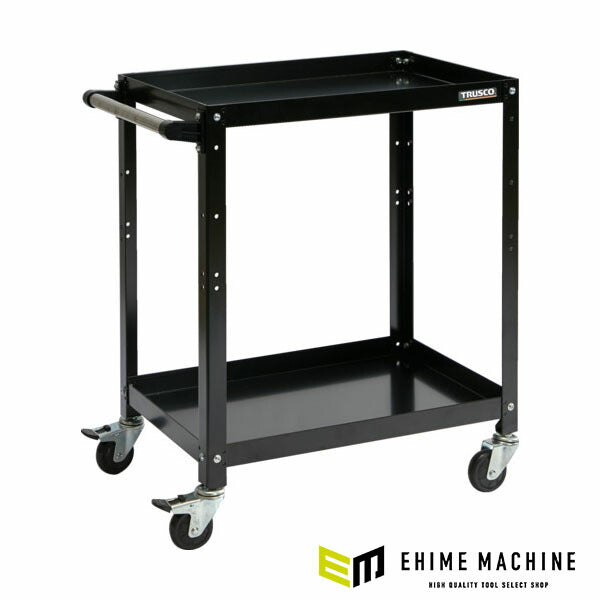 TRUSCO RBW-672H BK ツールワゴン ラビットワゴン 700X450 ハンドル付 ゴム車輪 ブラック トラスコ中山