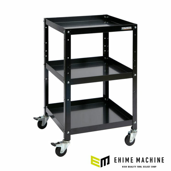 TRUSCO RBW-753 BK ツールワゴン ラビットワゴン 500X500 ゴム車輪 ブラック トラスコ中山