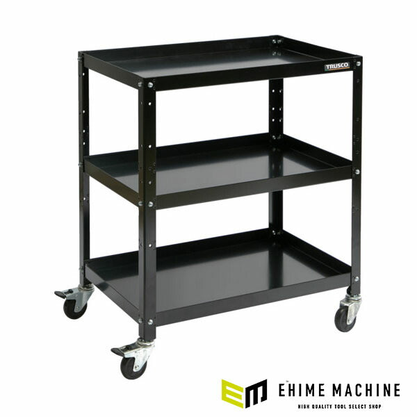 TRUSCO RBW-773 BK ツールワゴン ラビットワゴン 700X450 ゴム車輪 ブラック トラスコ中山