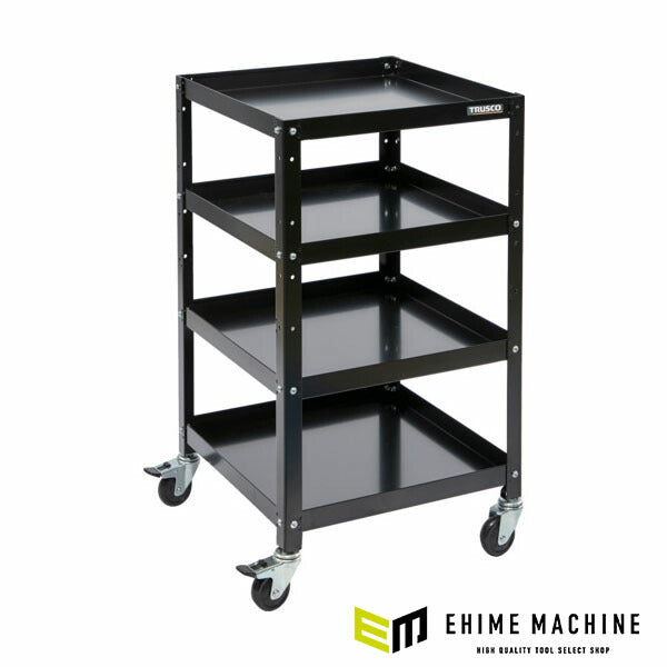 TRUSCO RBW-843 BK ツールワゴン ラビットワゴン 400X350 ゴム車輪 ブラック トラスコ中山
