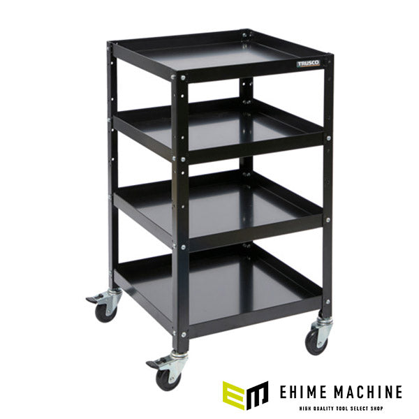 TRUSCO RBW-854 BK ツールワゴン ラビットワゴン 500X500 ゴム車輪 ブラック トラスコ中山
