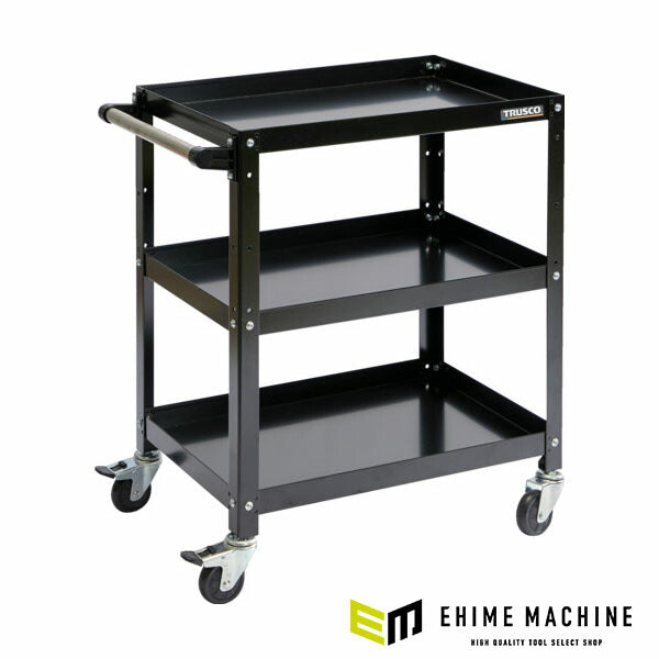 TRUSCO RBW-863H BK ツールワゴン ラビットワゴン 600X400 ハンドル付 ゴム車輪 ブラック トラスコ中山