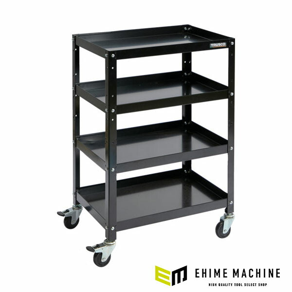 TRUSCO RBW-864 BK ツールワゴン ラビットワゴン 600X400 ゴム車輪 ブラック トラスコ中山