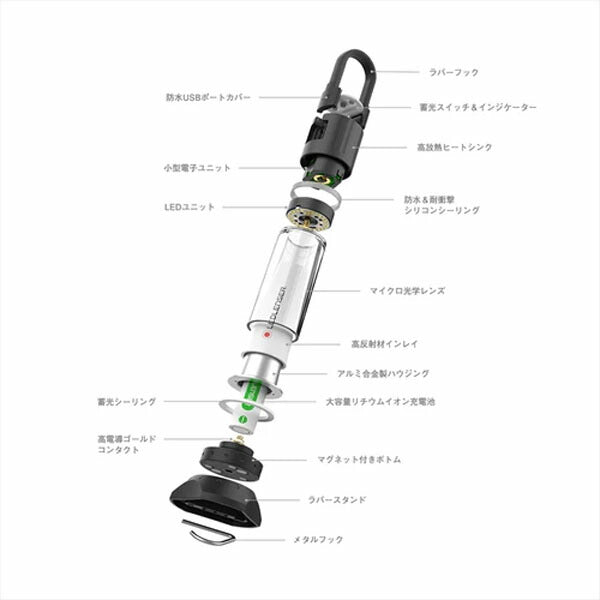 日本正規品 レッドレンザー LEDランタン ML6 White 白色光 750lm 無段階調光 充電式 IP66防水 マグネット付 キャンプ 登山 (500929) (4058205011259) Ledlenser