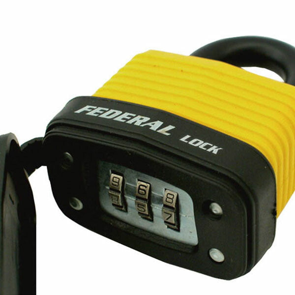 日本正規品 フェデラル 屋外用ダイヤル式南京錠 40mm イエロー (RL40W-Y-P)(4545301102085) FEDERAL