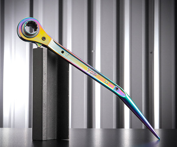 TOP 限定色 特別仕様品 鳶仕様ラチェットレンチ イオンプレーティング虹色 (RM-17X21N-BT-RA)(4975180377425) トップ工業