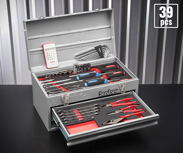 SEEDNEW シーズニュー 9.5sq. ツールセット 39点(シルバー) S-39313SL