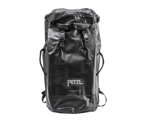 日本正規品 ペツル トランスポート 45 ブラック 45L 自立型 高耐久バックパック 50kg引き上げ対応 TPU (S042BA01)(3342540844896) PETZL