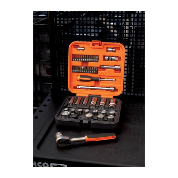 日本正規品 バーコ 3/8インチ ソケットセット 51点 ディープソケット・ビット付 差込角9.5mm (S51MC3H)(7314150574742) BAHCO