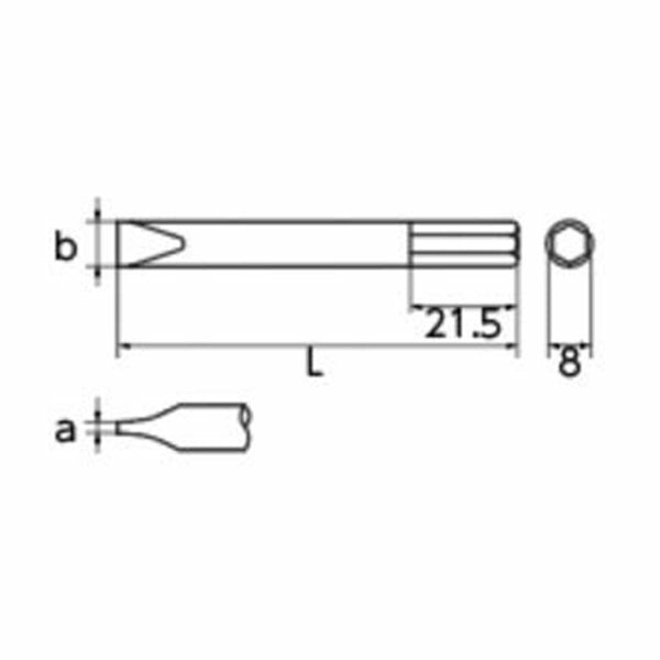 KTC インパクトドライバー用マイナスビットショート 厚み1.8mm (SDM-1.8S)(4989433863894)