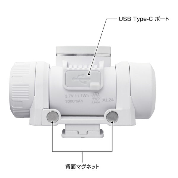 タジマ ヘッドライト セフヘッドライト KJM ブースト1000lm フラッド照射 内蔵充電池ホワイト (SFKJM100A-N30W)(4975364269416) TAJIMA TJMデザイン