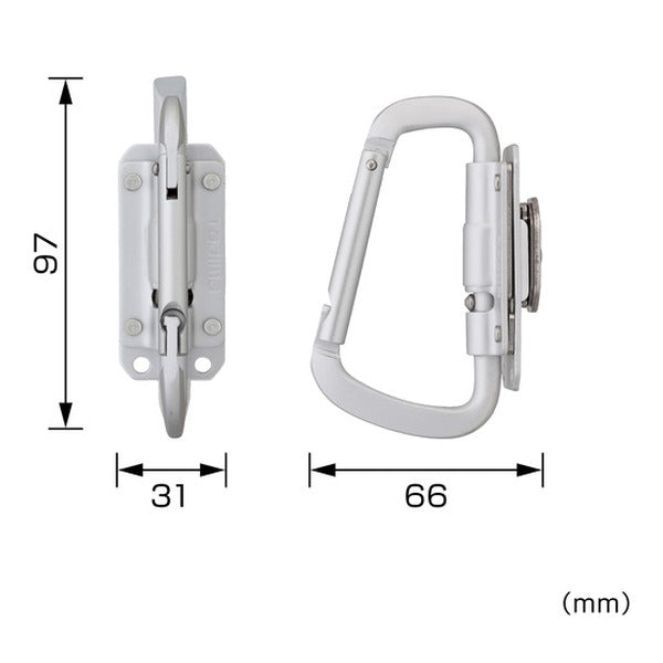 タジマ 工具ホルダーパーツ セフ工具ホルダーアルミ スリムカラビナ小 折りたたみ (SFSKHA-CSF)(4975364362155) TAJIMA TJMデザイン