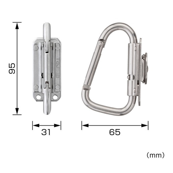 タジマ 工具ホルダーパーツ セフ工具ホルダーステン スリムカラビナ小 折りたたみ (SFSKHS-CSF)(4975364362148) TAJIMA TJMデザイン