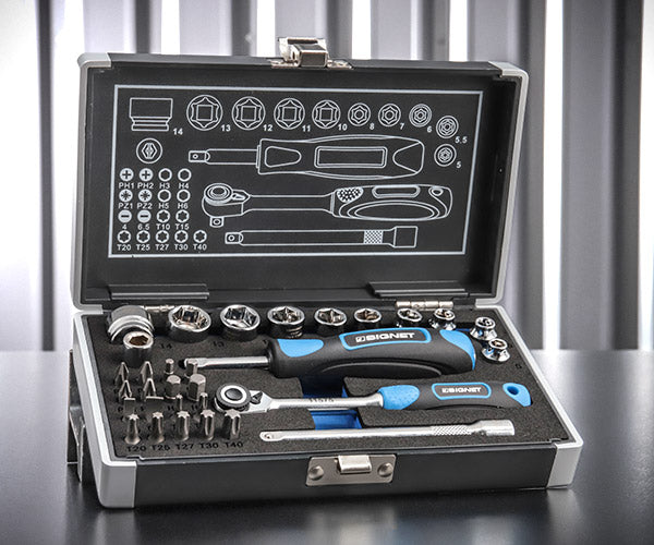 シグネット 1/4DR 31PC ショートソケット&ビットセット(6角) (11121)(4712818939149) SIGNET