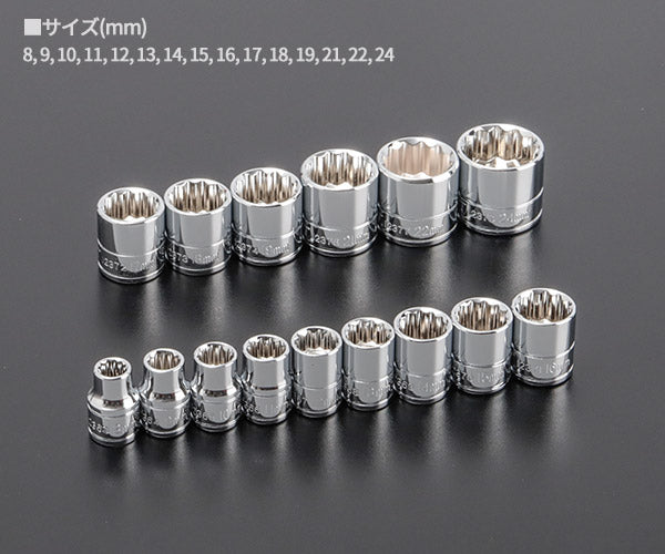 シグネット 3/8DR 15PC ソケットセット12角 DESIGNトレー (12393)(4712818935899) SIGNET