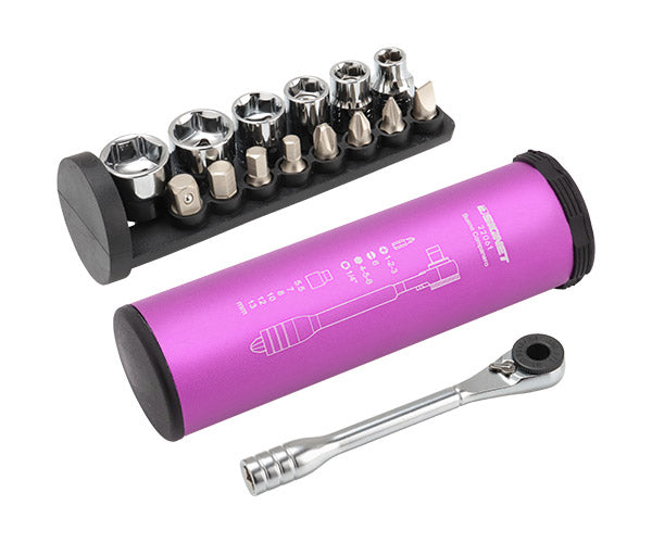 【11月の特価品】シグネット 15PC ミニラチェマルチソケット&ビットセット パープル (22061)(4712818975598) SIGNET