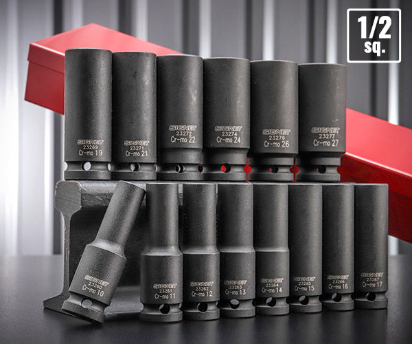 シグネット 1/2DR 14PC ミリ ディープインパクトソケットセット (23296)(4712818957099) SIGNET