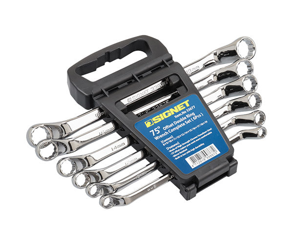 シグネット 6PC 75°メガネレンチセット ホルダー付 6本セット (33677)(4712818998672) 8~19mm クロームバナジウム鋼 SIGNET