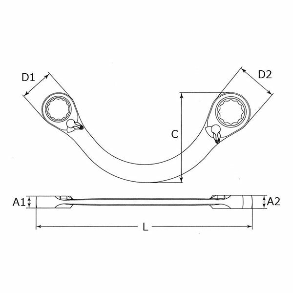 【8月の特価品】シグネット 11X13mm ハーフムーンリバーシブルSIGNETレンチ (34804)(4712818996197) SIGNET