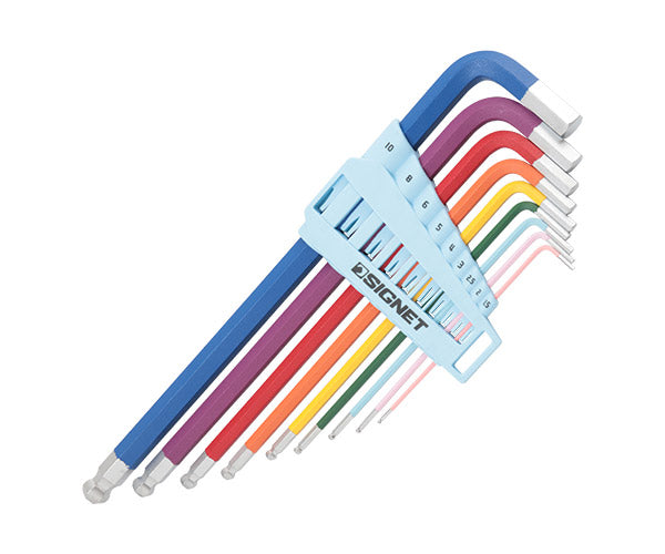 【ワケあり特価品】 (状態A) シグネット 9PC ロングボールヘックスレンチセット(レインボー) (35221)(4712818923476) SIGNET
