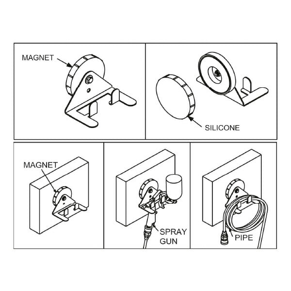 シグネット マグネットツールホルダー(スプレーガン・エアホース) (54592)(4712818918762) SIGNET