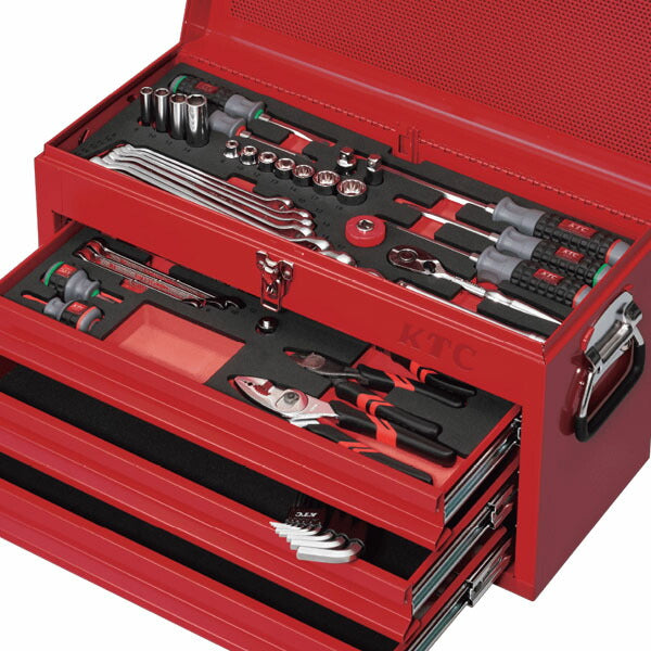 KTC 工具セット チェストタイプ 9.5sq 50点 レッド SK3501XR (4989433987088) 京都機械工具