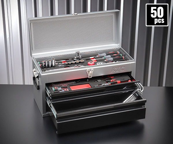 KTC SK35025XSBK 9.5sq. 工具セット 50点 京都機械工具 SKX0222SBK 深型引出し採用 2025NEWモデル シルバー×ブラック