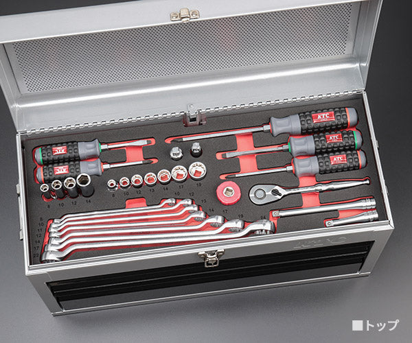 KTC SK35025XSBK 9.5sq. 工具セット 50点 京都機械工具 SKX0222SBK 深型引出し採用 2025NEWモデル シルバー×ブラック