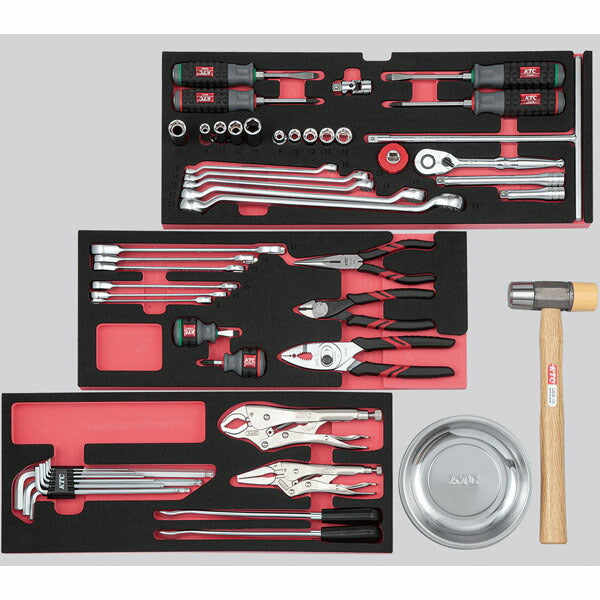 KTC モーターサイクルツールセット 9.5sq 51点 レッド SK3511XRMC (4989433987095) 京都機械工具