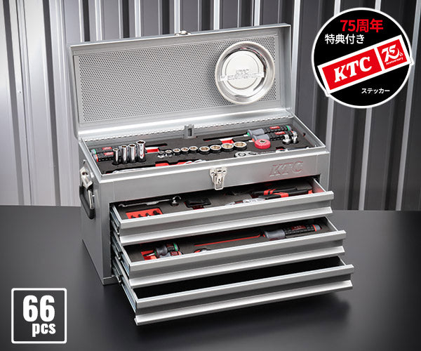 【特典付】KTC SK36626XS 9.5sq. 工具セット 66点 京都機械工具 SKX0223S採用 スタンダード シルバー 2026SK