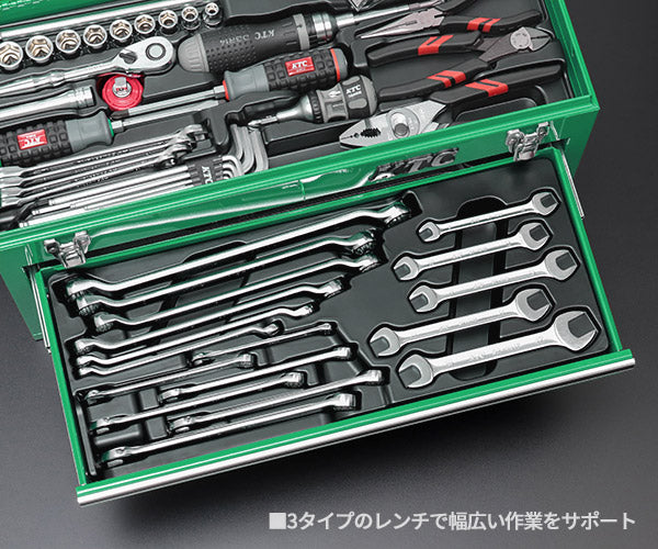 KTC 9.5sq. 91点工具セット マラカイトグリーン SK39120XMLGREM SKX0213MLGR 採用モデル エヒメマシンオリジナル ツールセット 京都機械工具