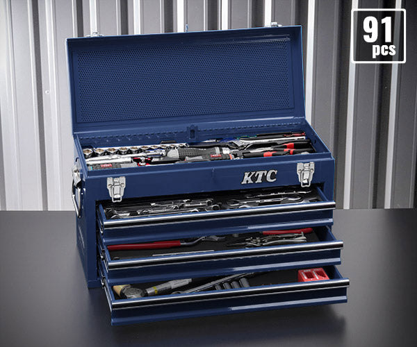 KTC 9.5sq. 91点工具セット ネイビー SK39120XNVEM SKX0213NV 採用モデル エヒメマシンオリジナル ツールセット 京都機械工具