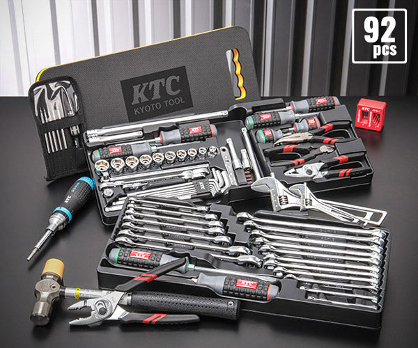 KTC 9.5sq. 工具92点セット 樹脂成型トレイ付 ケース無し ラチェット非同梱 (SK39224XT) エヒメマシンオリジナル ツールセット