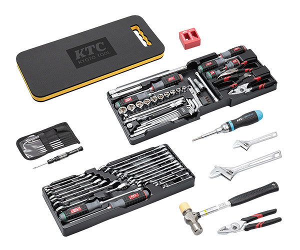 KTC 9.5sq. 工具92点セット 樹脂成型トレイ付 ケース無し ラチェット非同梱 (SK39224XT) エヒメマシンオリジナル ツールセット