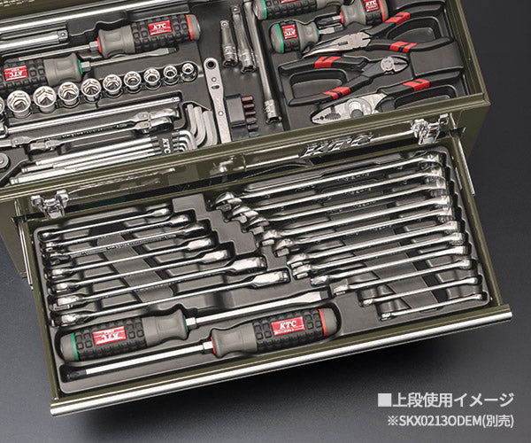 KTC 9.5sq. 工具92点セット 樹脂成型トレイ付 ケース無し ラチェット非同梱 (SK39224XT) エヒメマシンオリジナル ツールセット