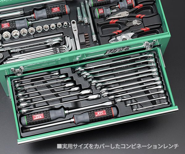 KTC SK39224XTGEM 9.5sq. 92点工具セット ターコイズグリーン オリジナルツールセット SKX0213TGEM 採用 ツールセット エヒメマシンオリジナル商品