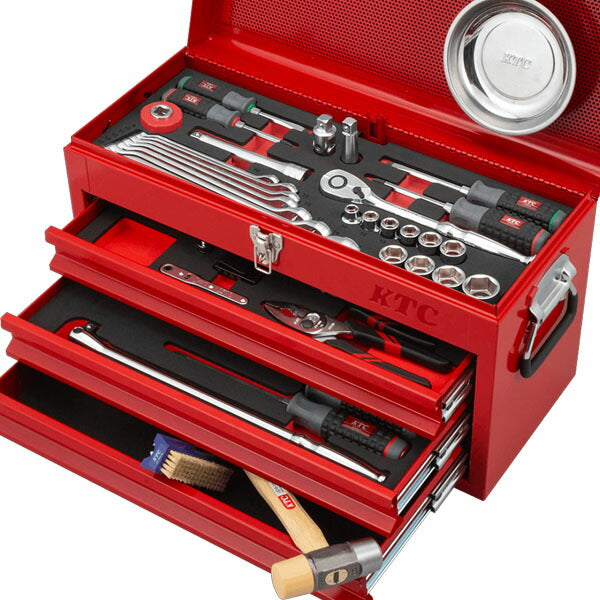 KTC 工具セット チェストタイプ 60点(レッド) SK4601XR 12.7sq 大型車・農機整備向け (4989433987163) 京都機械工具