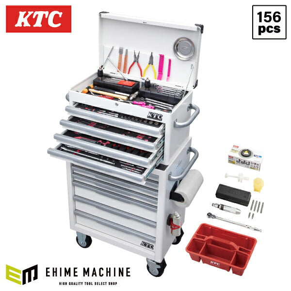 メーカー直送業者便] KTC SK95625EEWH 9.5sq. 6.3sq.12.7sq.工具セット 156点 京都機械工具 EKR-