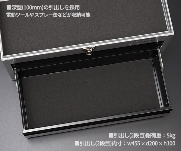 KTC SKX0222SBK ツールチェスト シルバー・ブラック 京都機械工具 2段2引出し