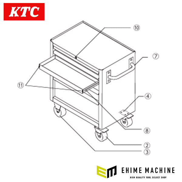 部品・代引き不可] KTC SKX3805用 キーシリンダーAssy（キー2個付