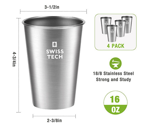 SWISS TECH ST001084 シルバーカップセット 473ml ステンレス スイステック