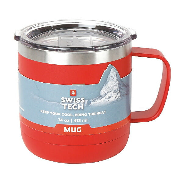 スイステック ST072001 マグカップ 赤色 413ml 18-8ステンレス製 SWISS TECH