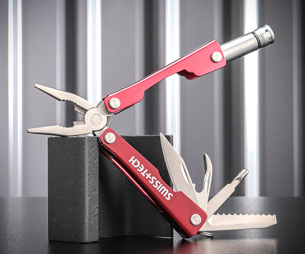 スイステック ST35000 折りたたみマルチツール LEDライト ケース付 ステンレス製 8-IN-1 マルチプライヤー SWISS TECH