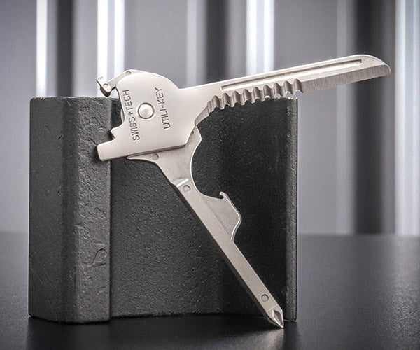 スイステック ST66676 ユーティリティーキーツール ステンレス製 6-IN-1 キーホルダー SWISS TECH