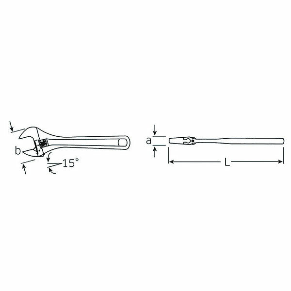 日本正規品 スタビレー 4026-15 モンキーレンチ ブラック 左ねじタイプ 384mm 最大開口43mm 目盛付 (4018754019670) STAHLWILLE